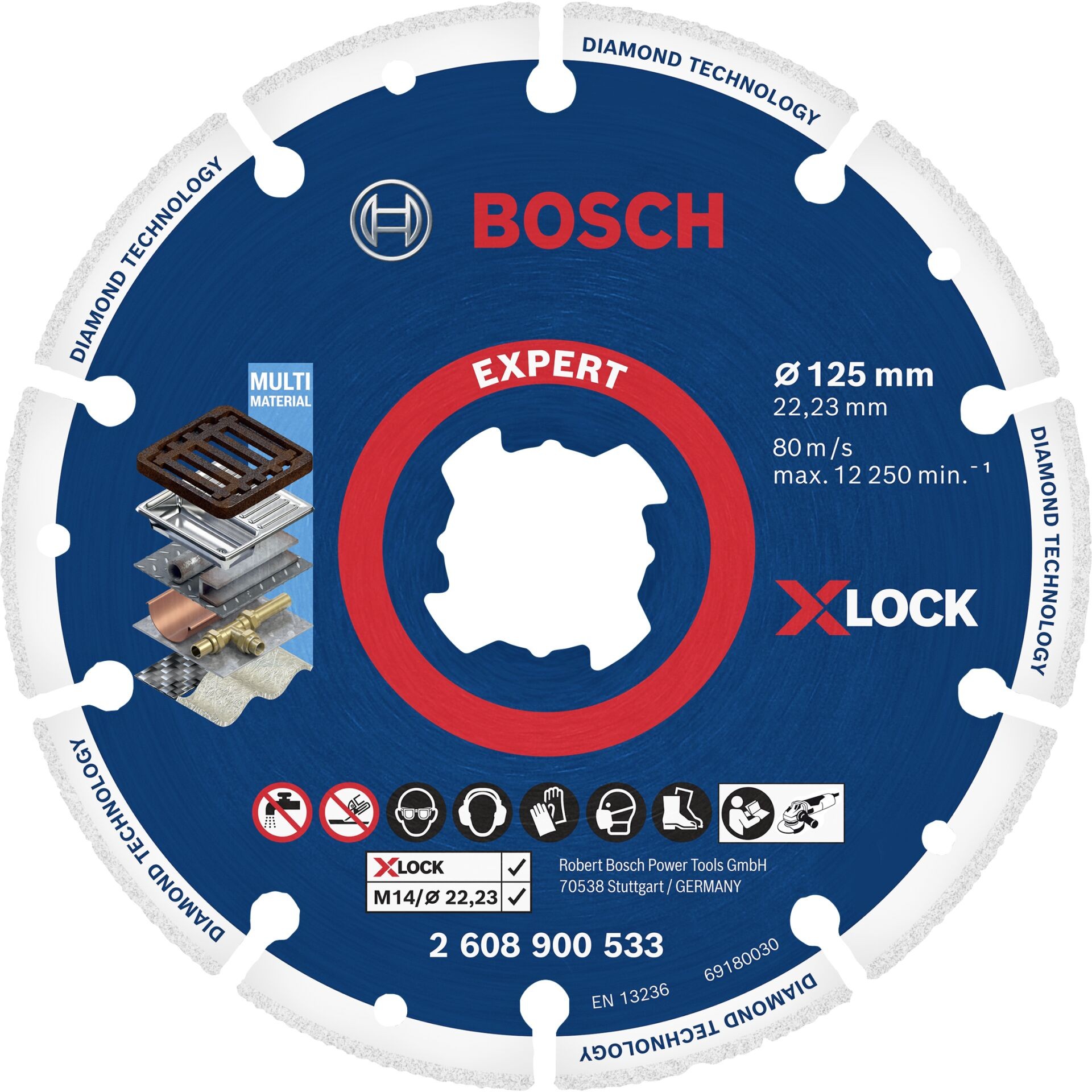 Bosch X-LOCK dijamantska rezna ploča 125x22,23 mm