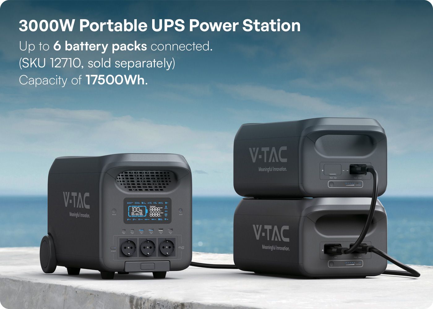 Prijenosna power stanica 3000W / 2560Wh LiFePO4 – WiFi, solarno punjenje i UPS